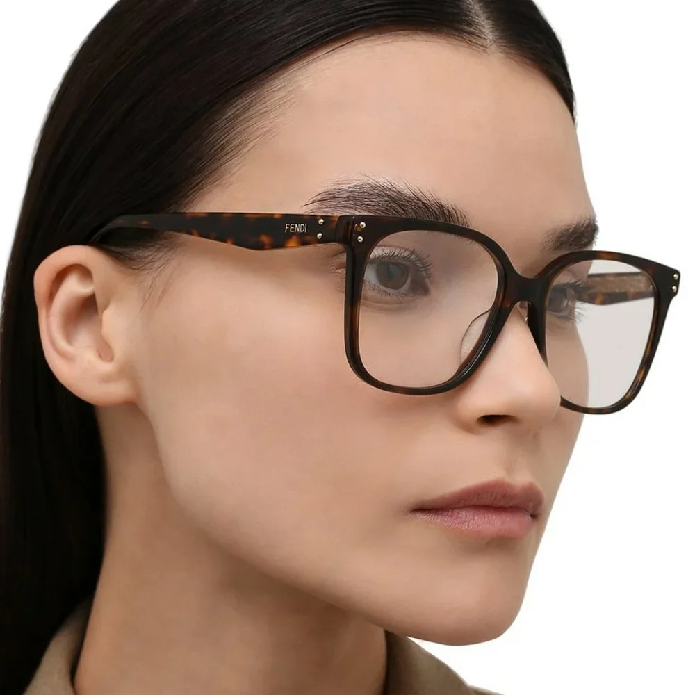 Fendi FE50004I 052 Eyeglasses Havana Square Women FE 50004I